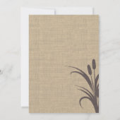 Cattails Rustikale Hochzeit Einladung (Rückseite)