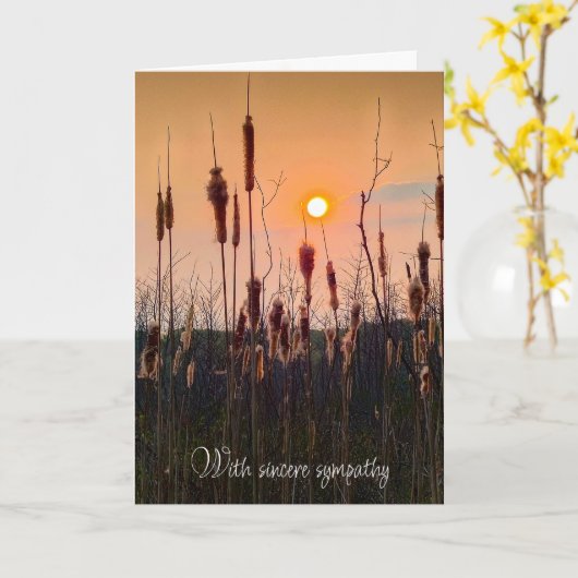 Cattails und Sunset Beileid Karte (Gelbe Blume)