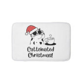 Catteinated Christmas Coffee and Cat Lover Holiday Badematte (Vorderseite)