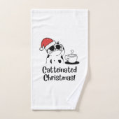 Catteinated Christmas Coffee and Cat Lover Holiday Badhandtuch Set (Handtuch)
