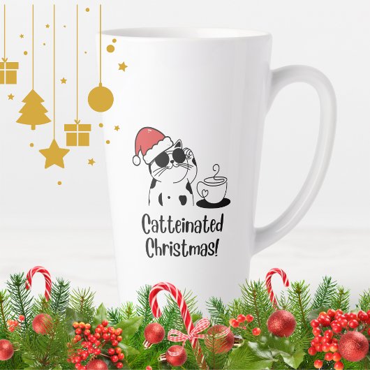 Catteinated Christmas Coffee and Cat Lover Holiday Milchtasse