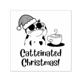 Catteinated Christmas Coffee and Cat Lover Holiday Permastempel (Design)