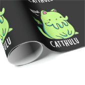 Catthulu Funny Cthulhu Cat Pun Dark BG Geschenkpapier (Rolleneckpunkt)