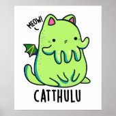 Catthulu Funny Cthulhu Cat Pun Poster (Vorne)