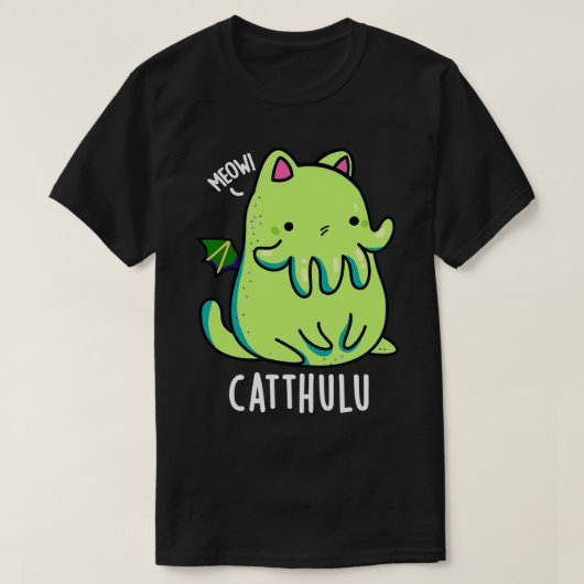 Catthulu Funny Cthulhu Cat Puns T-Shirt (Design vorne)