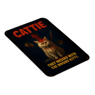 CATTIE – Lustige Horror-Katzen-Parodie Magnet