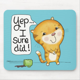 Cattitude-Cat Spills Coffee Mousepad