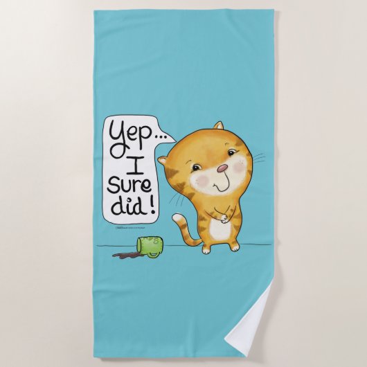 Cattitude-Cat Spills Coffee Strandtuch (Vorderseite)