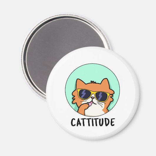 Cattitude Funny Attitude Cat Pub Magnet (Vorderseite/Rückseite)