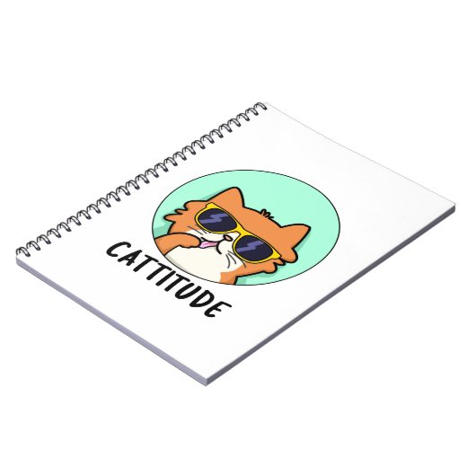 Cattitude Funny Attitude Cat Pub Notizblock (Linke Seite)
