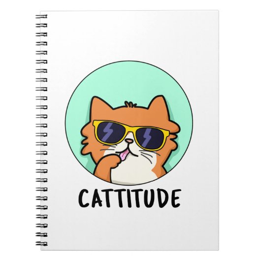 Cattitude Funny Attitude Cat Pub Notizblock (Vorderseite)