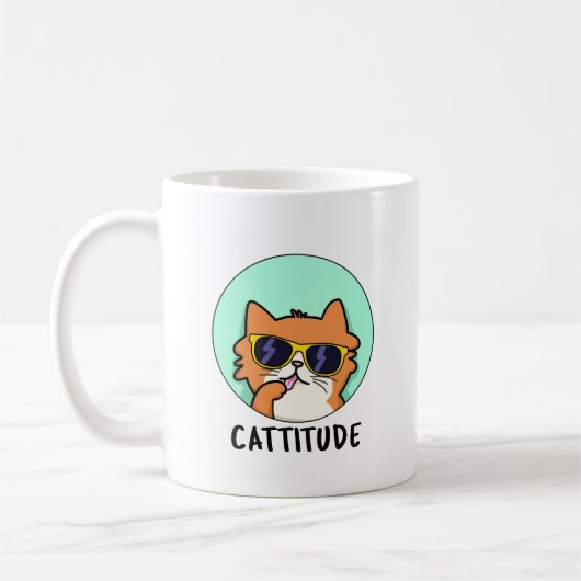 Cattitude Funny Cat Pub Kaffeetasse (Links)