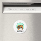 Cattitude Lustige Katze Wortspiel Magnet (In Situ (Geschirrspüler))