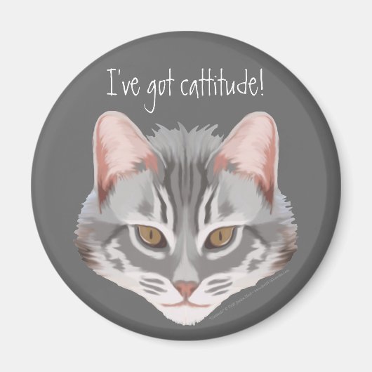 Cattitude (mit Text) Magnet (Vorne)