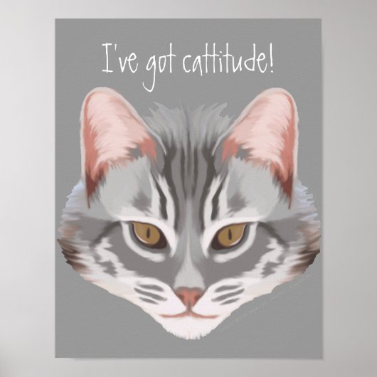 Cattitude (mit Text) Print Poster (Vorne)