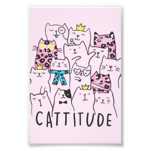 Cattitude Niedlich Cat, Funny Kitten Cat Lover Gif Fotodruck