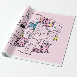 Cattitude Niedlich Cat, Funny Kitten Cat Lover Gif Geschenkpapier