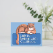 Cattitude Postkarte (Stehend Vorderseite)