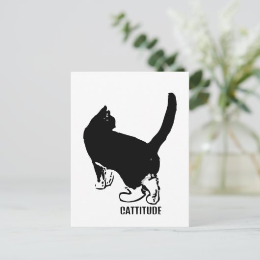 Cattitude Postkarte (Stehend Vorderseite)