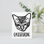 Cattitude Postkarte (Stehend Vorderseite)