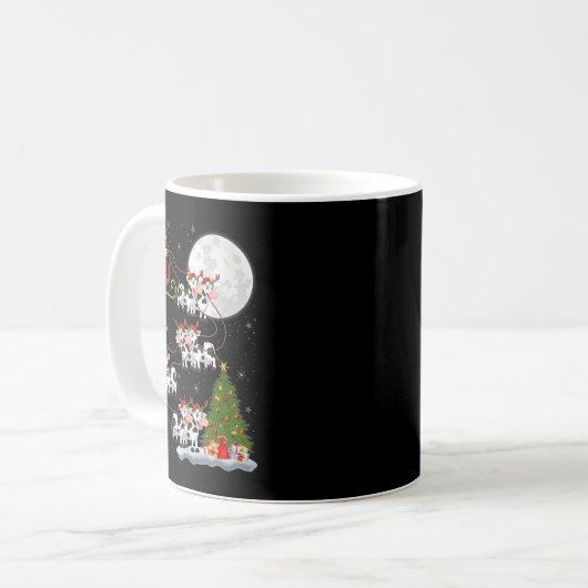 Cattle Cow Santa Sleigh Flying Funny Magical Chris Kaffeetasse (Vorderseite Links)