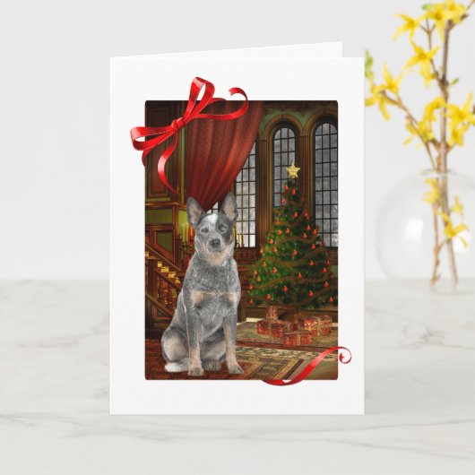 Cattle Dog Weihnachtskarte Karte (Gelbe Blume)