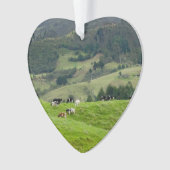 Cattle Farm Ranch Cows Dated Photo Custom Ornament (Vorderseite)