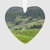 Cattle Farm Ranch Cows Dated Photo Custom Ornament (Vorderseite)