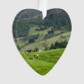 Cattle Farm Ranch Cows Dated Photo Custom Ornament (Vorderseite)