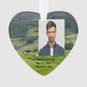 Cattle Farm Ranch Cows Dated Photo Custom Ornament (Rückseite)
