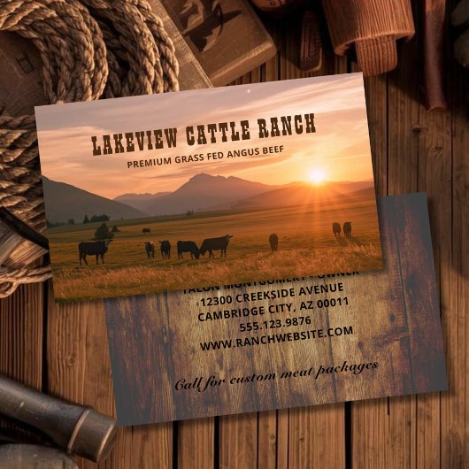 Cattle Farming Beef Ranch Farm Business Card Visitenkarte