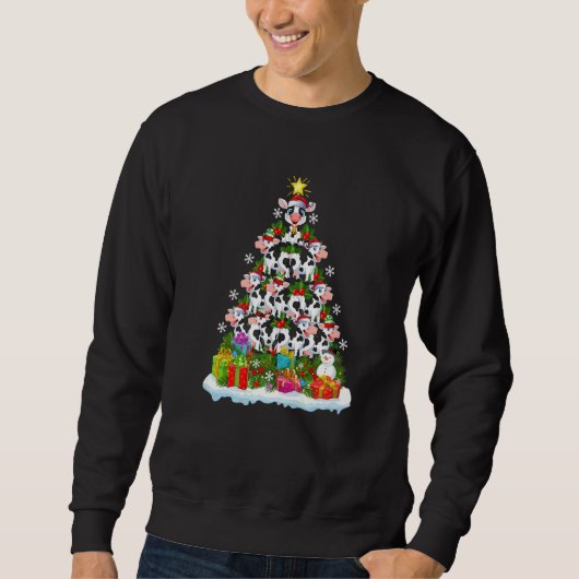 Cattle  Xmas Holiday  Cattle Christmas Tree Sweatshirt (Vorderseite)