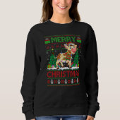 Cattle Xmas Tree Lights Ugly Santa Cattle Christm Sweatshirt (Vorderseite)