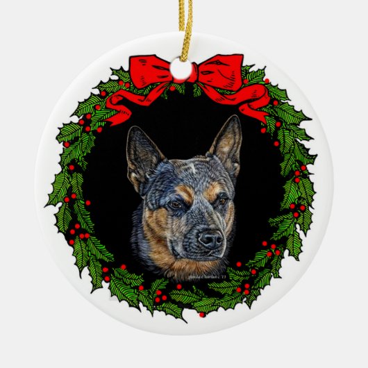 Cattledog Art von Glenda S. Harlan Keramik Ornament (Vorne)