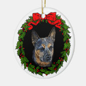 Cattledog Art von Glenda S. Harlan Keramik Ornament (Links)