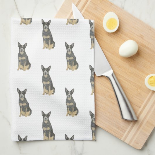 Cattledog Heeler (Blue Black Tan) Geschirrtuch (Viertel Falte)