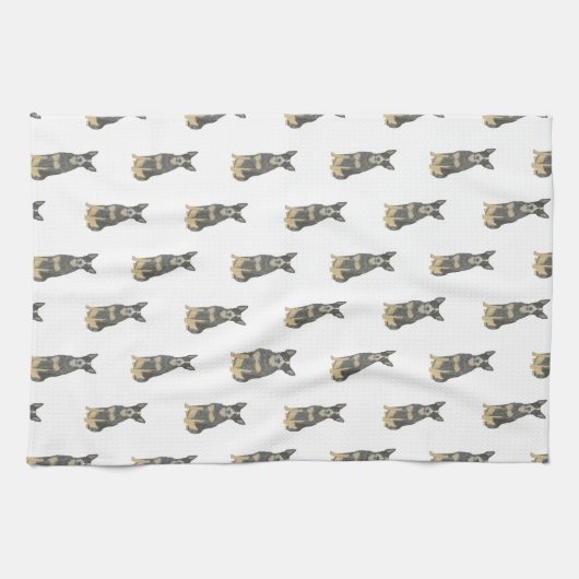 Cattledog Heeler (Blue Black Tan) Geschirrtuch (Horizontal)