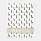 Cattledog Heeler (Blue Black Tan) Pink & White Fleecedecke (Vorderseite)