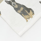 Cattledog Heeler (Blue Black Tan) Pink & White Fleecedecke (Ecke)