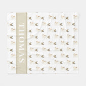 Cattledog Heeler (Red White) Pink & White Fleecedecke (Vorderseite (Horizontal))