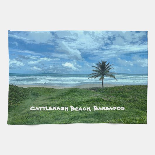 Cattlewash Beach, Barbados Geschirrtuch (Horizontal)