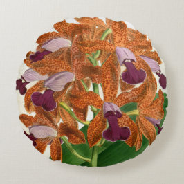 Cattleya Guttata Leopoldii Vintag Lindenia Orchid Rundes Kissen