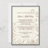 Cattleya Orchid Cream Black - Blumen Brautparty Einladung (Vorderseite)