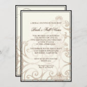 Cattleya Orchid Cream Black - Blumen Brautparty Einladung (Vorne/Hinten)