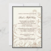 Cattleya Orchid Cream Black - Brautparty Einladung (Vorderseite)