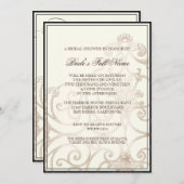 Cattleya Orchid Cream Black - Brautparty Einladung (Vorne/Hinten)