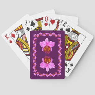 Cattleya Orchid Motif Print Spielkarten