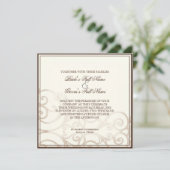 Cattleya Orchid taupe braun - Einladung zur Hochze (Stehend Vorderseite)