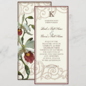 Cattleya Orchid taupe braun - Einladung zur Hochze (Vorne/Hinten)