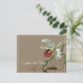 Cattleya Orchid Taupe - Save the Date Postkarte (Stehend Vorderseite)